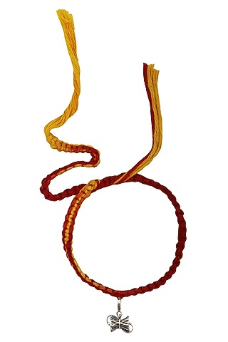 Damru Charm Pendant and Moli Thread Rakhi Set by FOURSEVEN