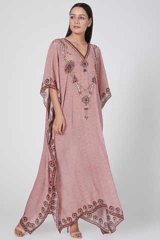Peach Digital Printed Kaftan by First Resort by Ramola Bachchan