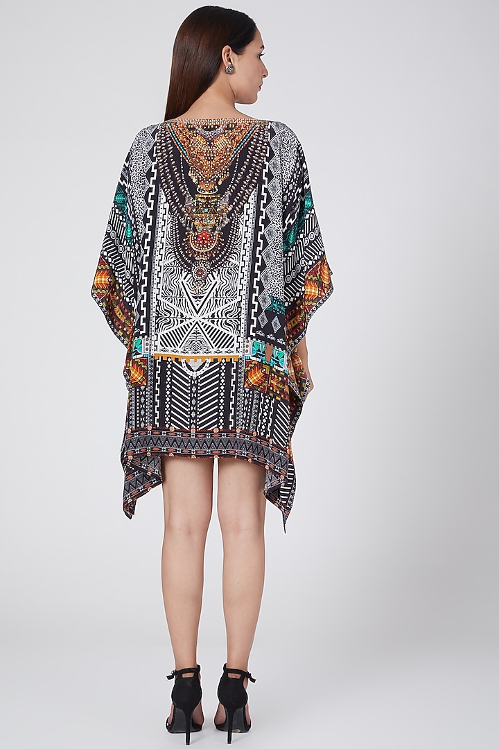 Emerald Green Embellished & Printed Kaftan by First Resort by Ramola Bachchan at Pernia's Pop Up Shop