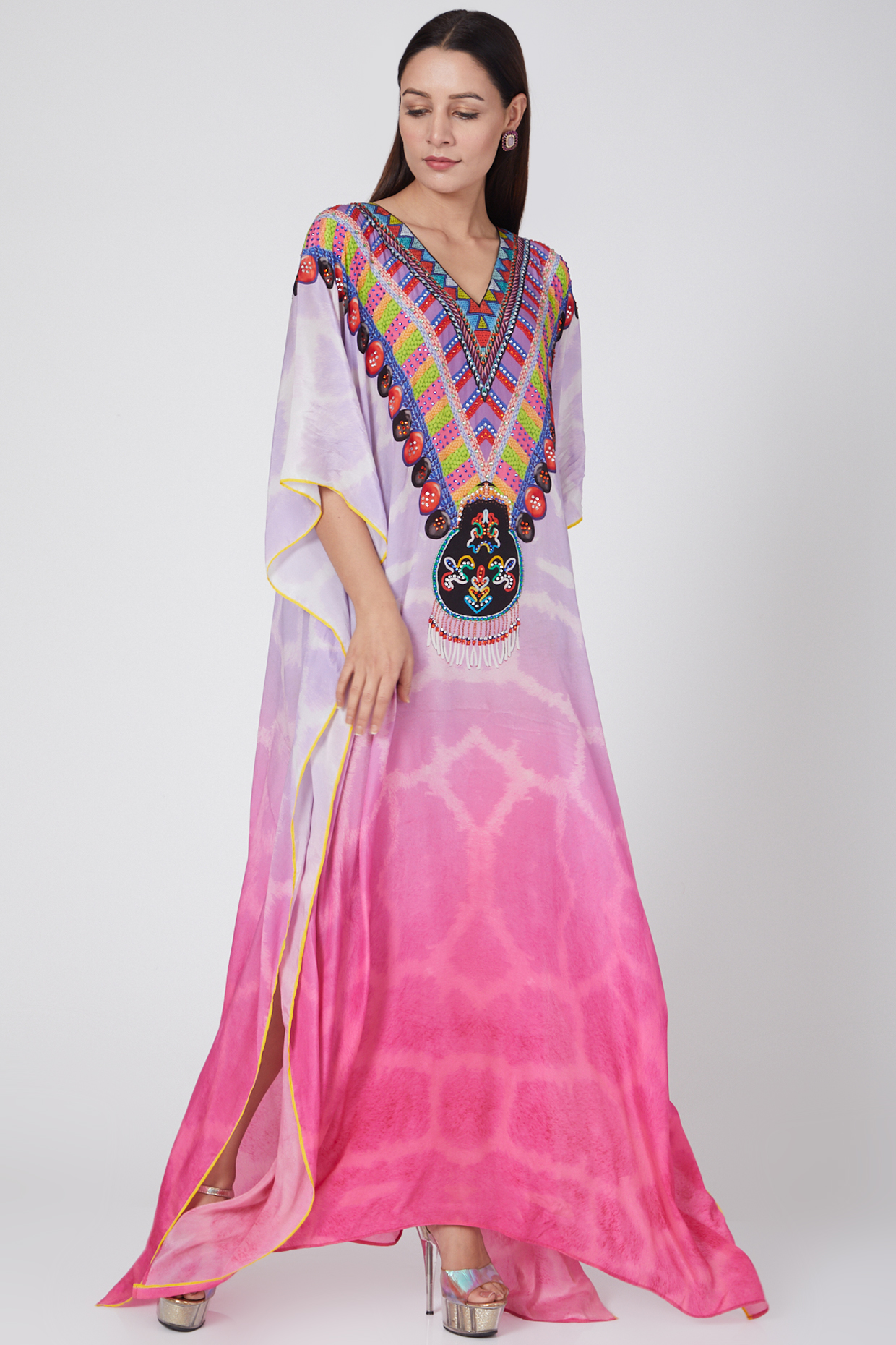 Mauve To Fuchsia Ombre Kaftan by First Resort by Ramola Bachchan at Pernia's Pop Up Shop
