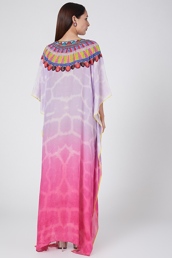 Mauve To Fuchsia Ombre Kaftan by First Resort by Ramola Bachchan at Pernia's Pop Up Shop