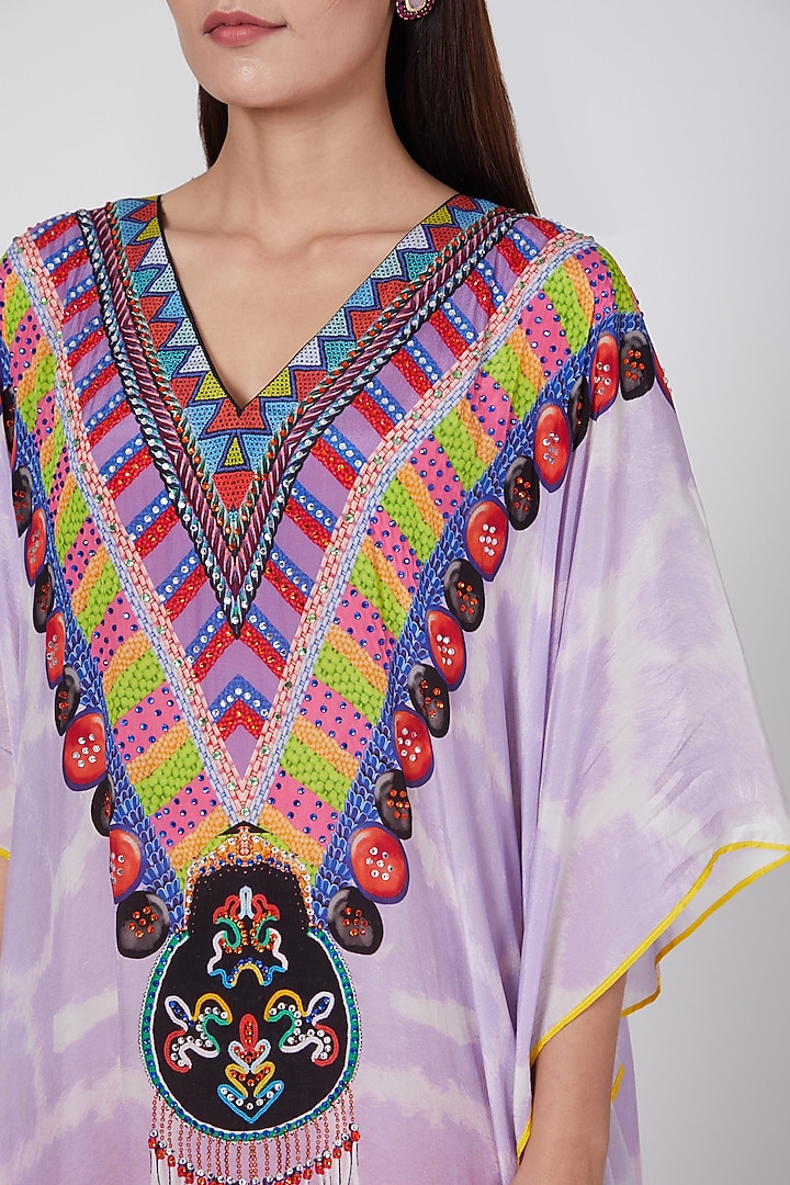 Mauve To Fuchsia Ombre Kaftan by First Resort by Ramola Bachchan at Pernia's Pop Up Shop