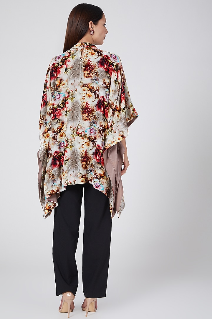 Beige Floral Printed Kaftan by First Resort by Ramola Bachchan at Pernia's Pop Up Shop