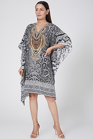 Grey Python Printed Kaftan by First Resort by Ramola Bachchan