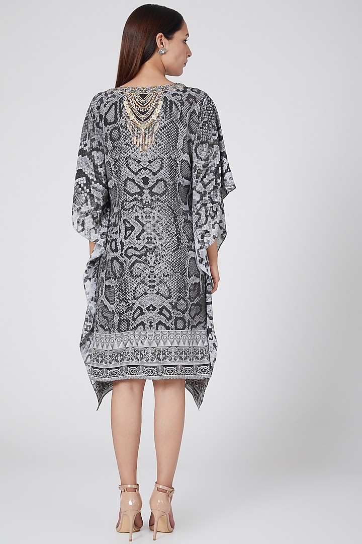 Grey Python Printed Kaftan by First Resort by Ramola Bachchan at Pernia's Pop Up Shop