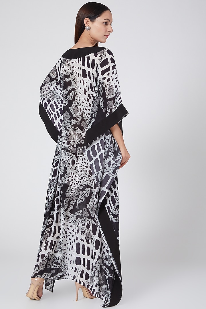 Black & White Animal Printed Kaftan by First Resort by Ramola Bachchan at Pernia's Pop Up Shop