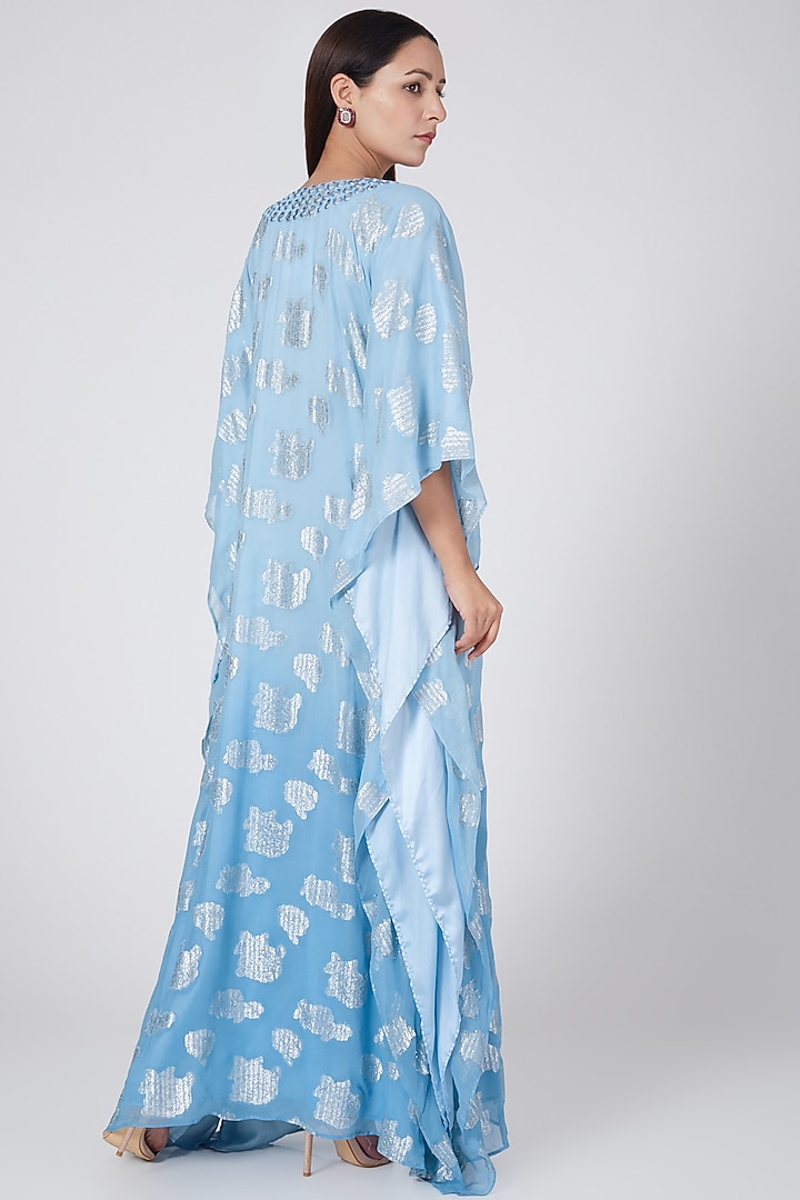 Sky Blue Embellished Kaftan by First Resort by Ramola Bachchan at Pernia's Pop Up Shop