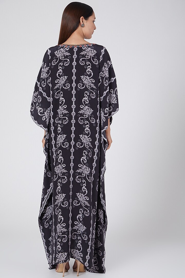 Black & White Digital Printed Kaftan by First Resort by Ramola Bachchan at Pernia's Pop Up Shop