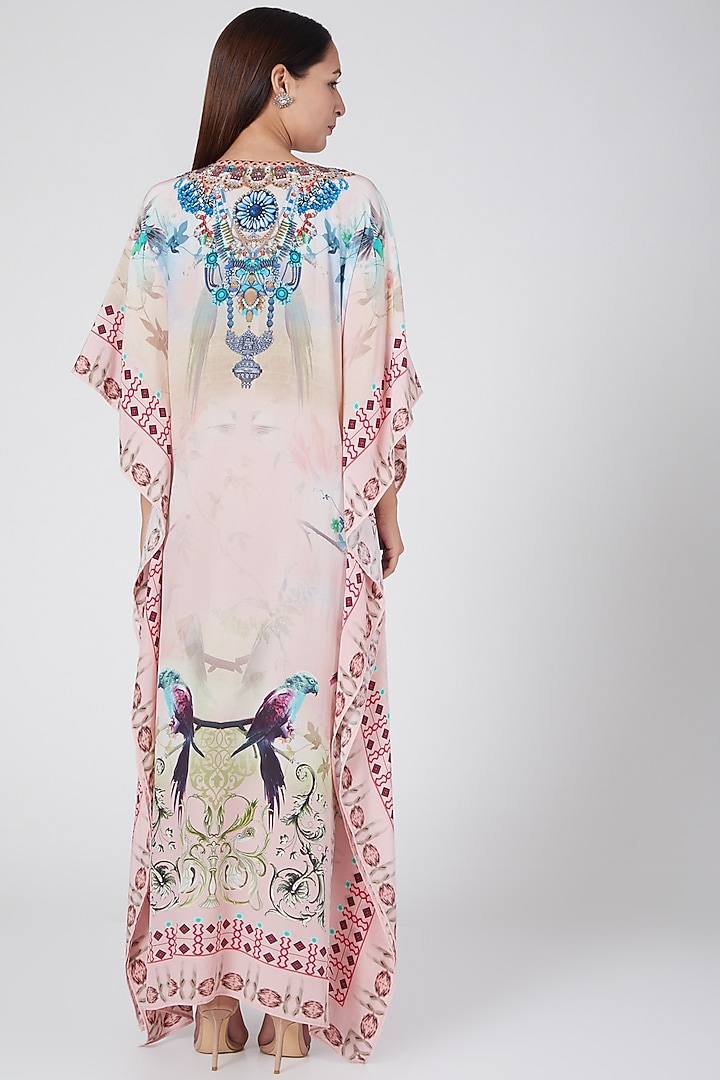 Blush Pink Digital Printed Kaftan by First Resort by Ramola Bachchan at Pernia's Pop Up Shop