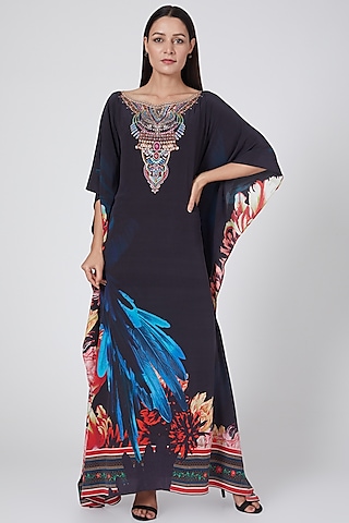 Black & Blue Printed Kaftan by First Resort by Ramola Bachchan