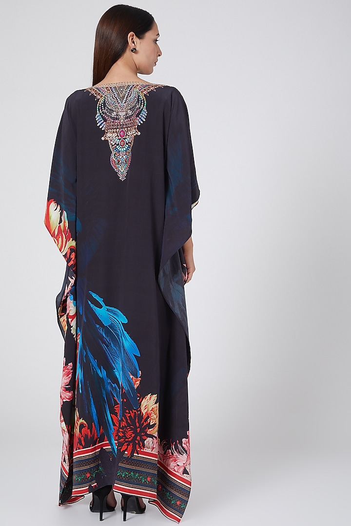 Black & Blue Printed Kaftan by First Resort by Ramola Bachchan at Pernia's Pop Up Shop