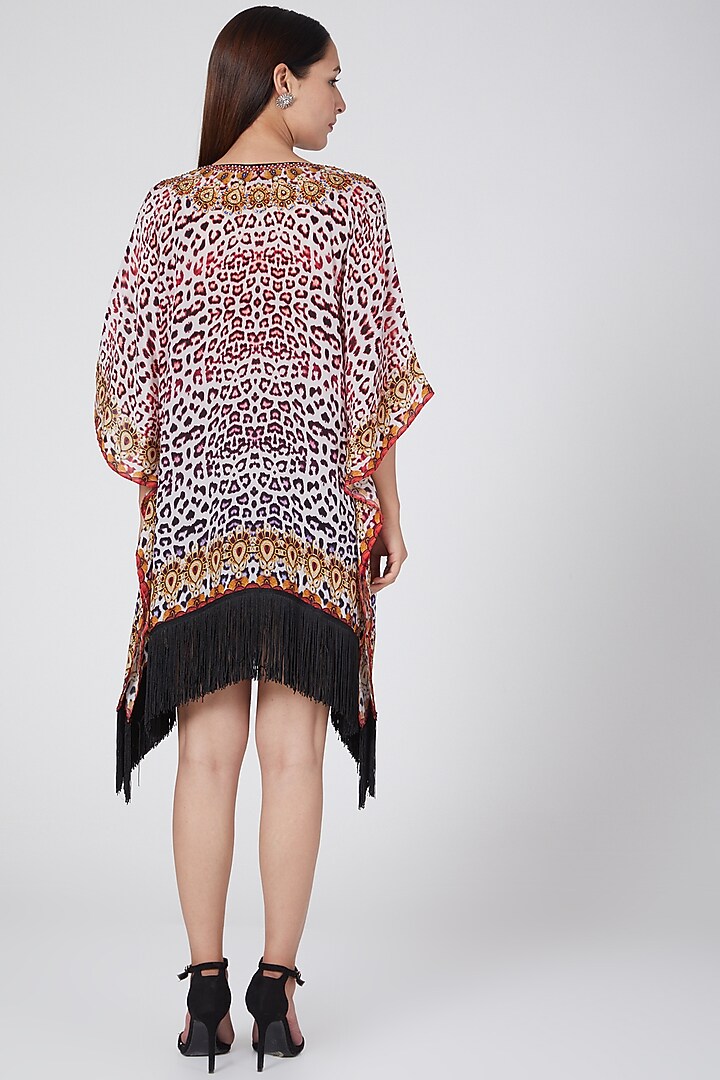 Burnt Orange & Brown Printed Kaftan by First Resort by Ramola Bachchan at Pernia's Pop Up Shop