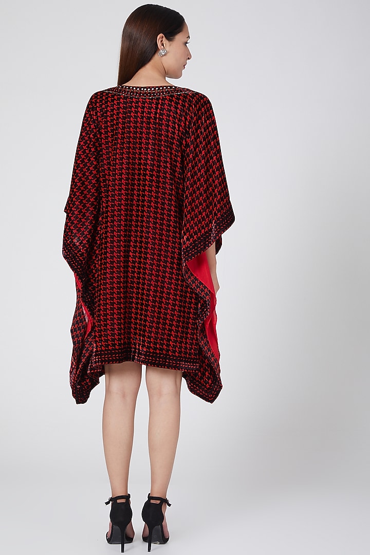 Red Printed & Embellished Tunic by First Resort by Ramola Bachchan at Pernia's Pop Up Shop