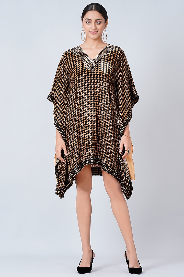 Beige & Black Printed Tunic by First Resort by Ramola Bachchan at Pernia's Pop Up Shop