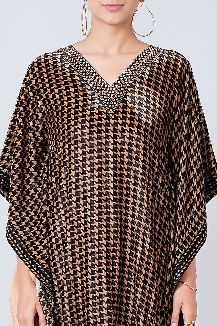 Beige & Black Printed Tunic by First Resort by Ramola Bachchan at Pernia's Pop Up Shop