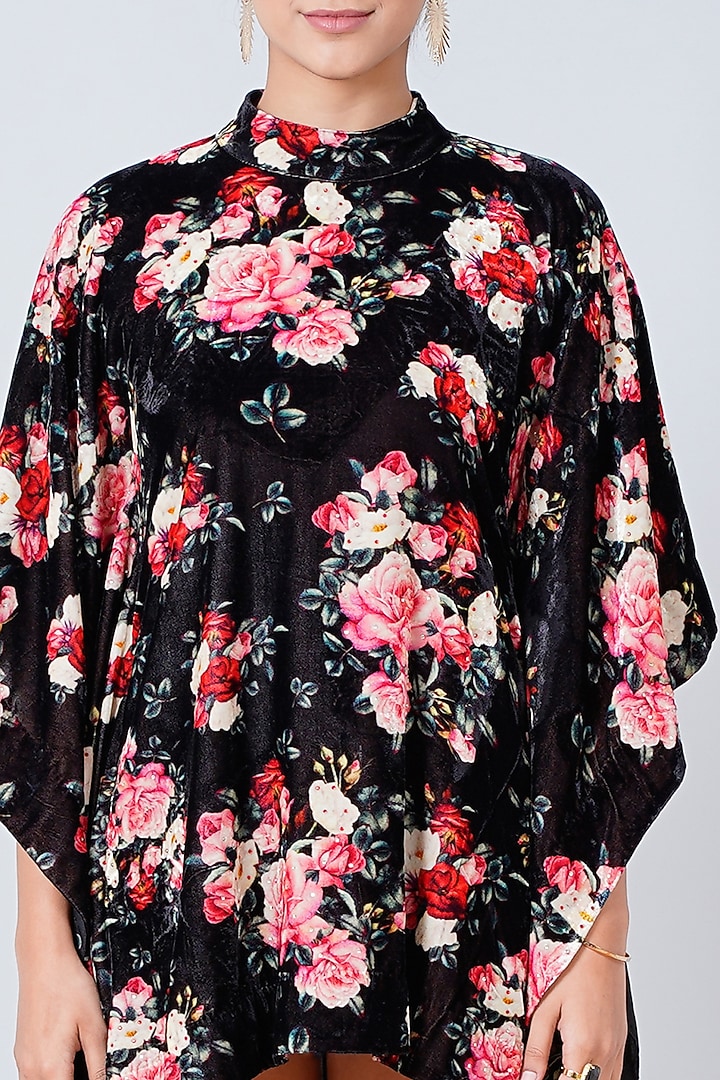 Black Printed & Embellished Tunic by First Resort by Ramola Bachchan at Pernia's Pop Up Shop