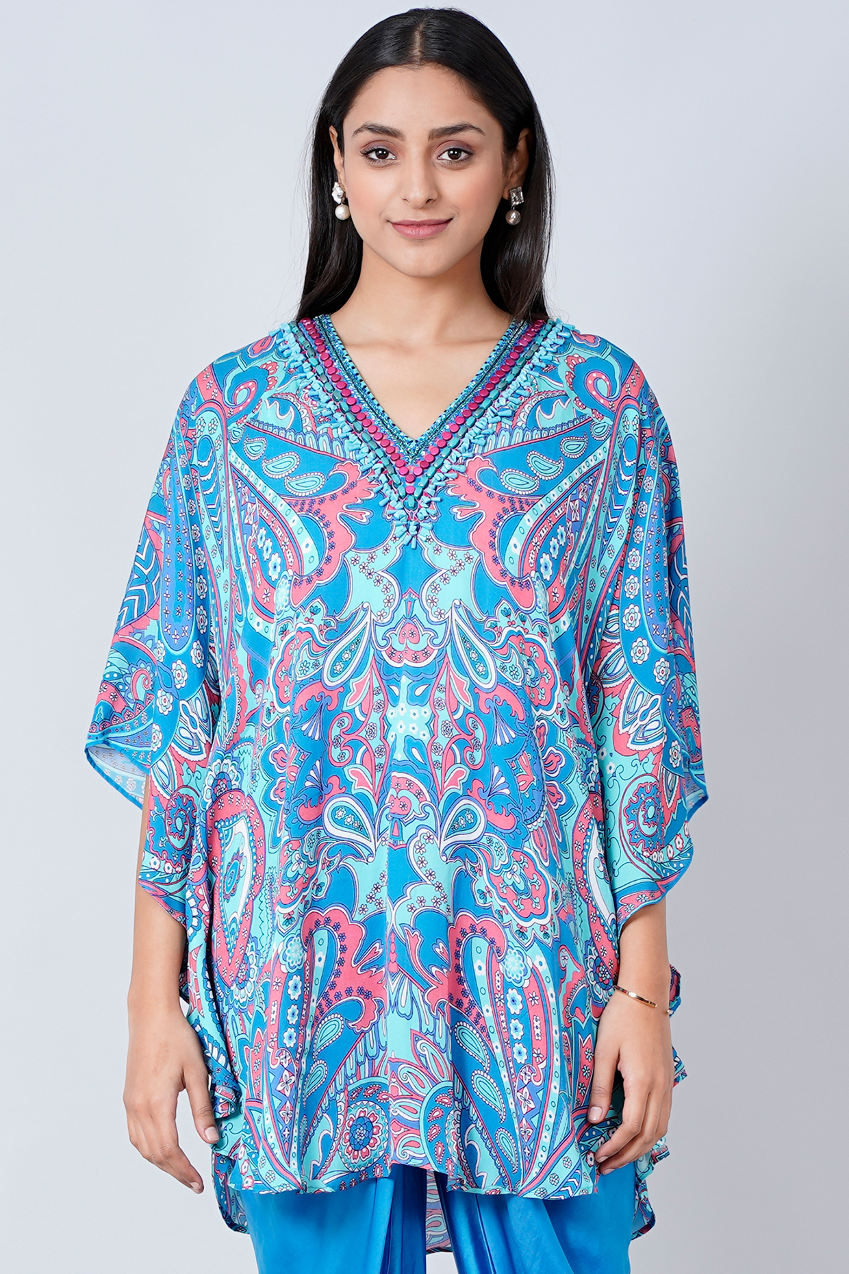 Blue Printed Tunic by First Resort by Ramola Bachchan at Pernia's Pop Up Shop