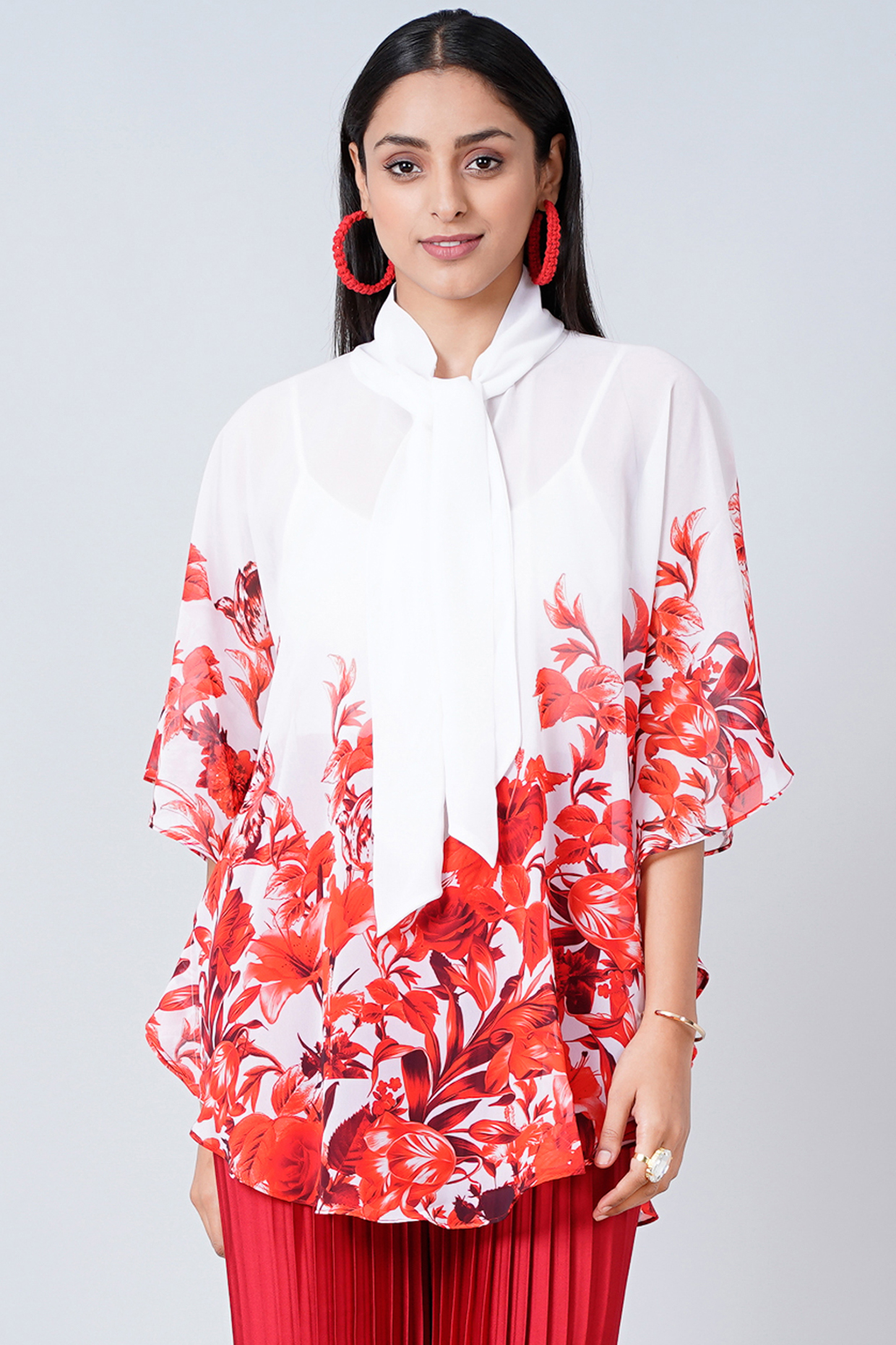 White Printed Top by First Resort by Ramola Bachchan at Pernia's Pop Up Shop