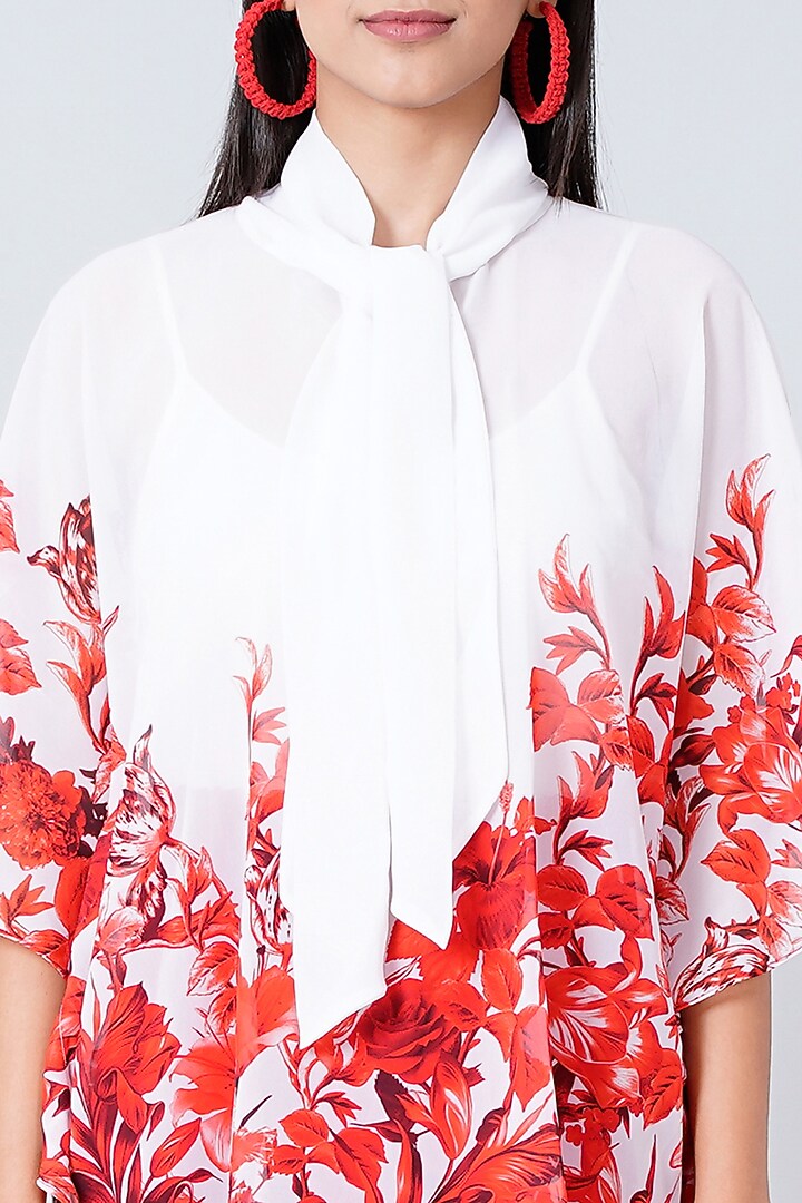 White Printed Top by First Resort by Ramola Bachchan at Pernia's Pop Up Shop