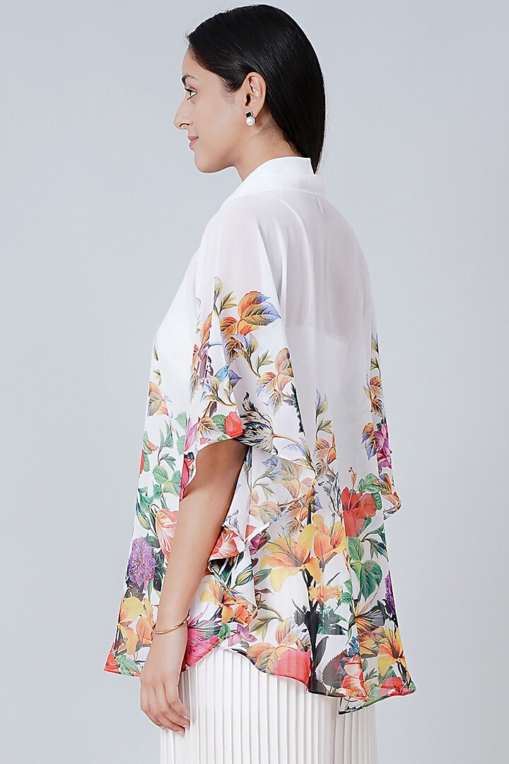 White Polyester Georgette Top by First Resort by Ramola Bachchan at Pernia's Pop Up Shop