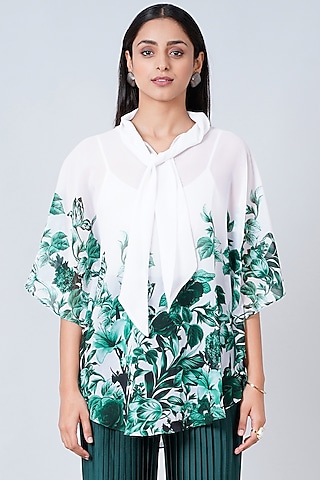 Emerald Green Printed Top by First Resort by Ramola Bachchan