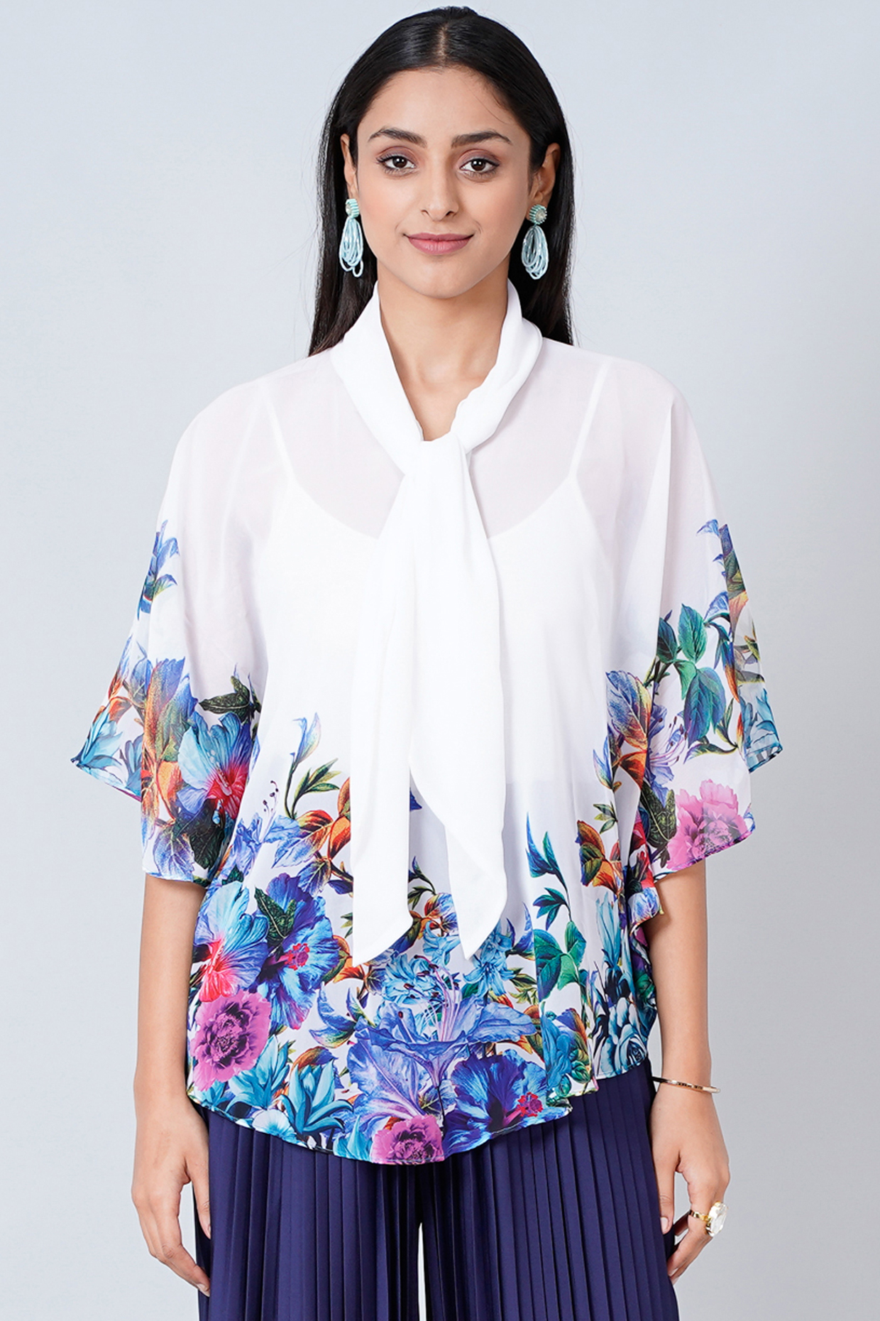 White Printed Top by First Resort by Ramola Bachchan at Pernia's Pop Up Shop
