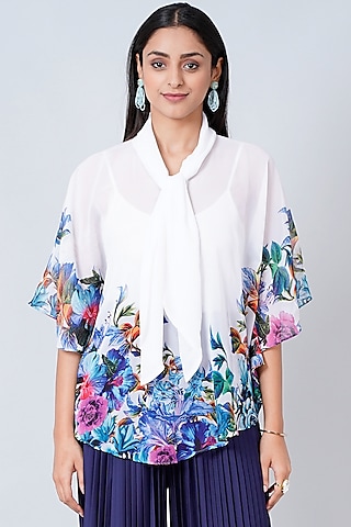 White Printed Top by First Resort by Ramola Bachchan