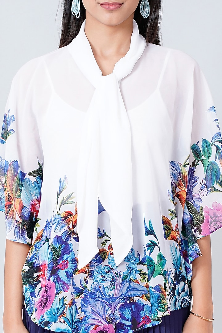 White Printed Top by First Resort by Ramola Bachchan at Pernia's Pop Up Shop