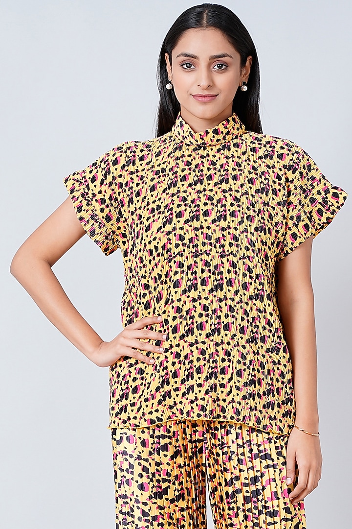 Yellow Printed Top by First Resort by Ramola Bachchan