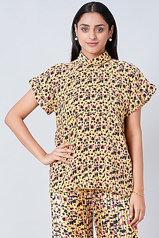 Yellow Printed Top by First Resort by Ramola Bachchan