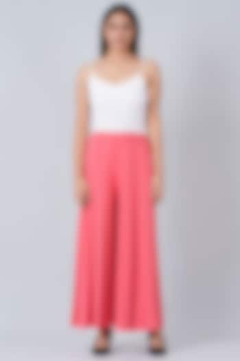Sky Pink Pleated Palazzo Pants by First Resort by Ramola Bachchan