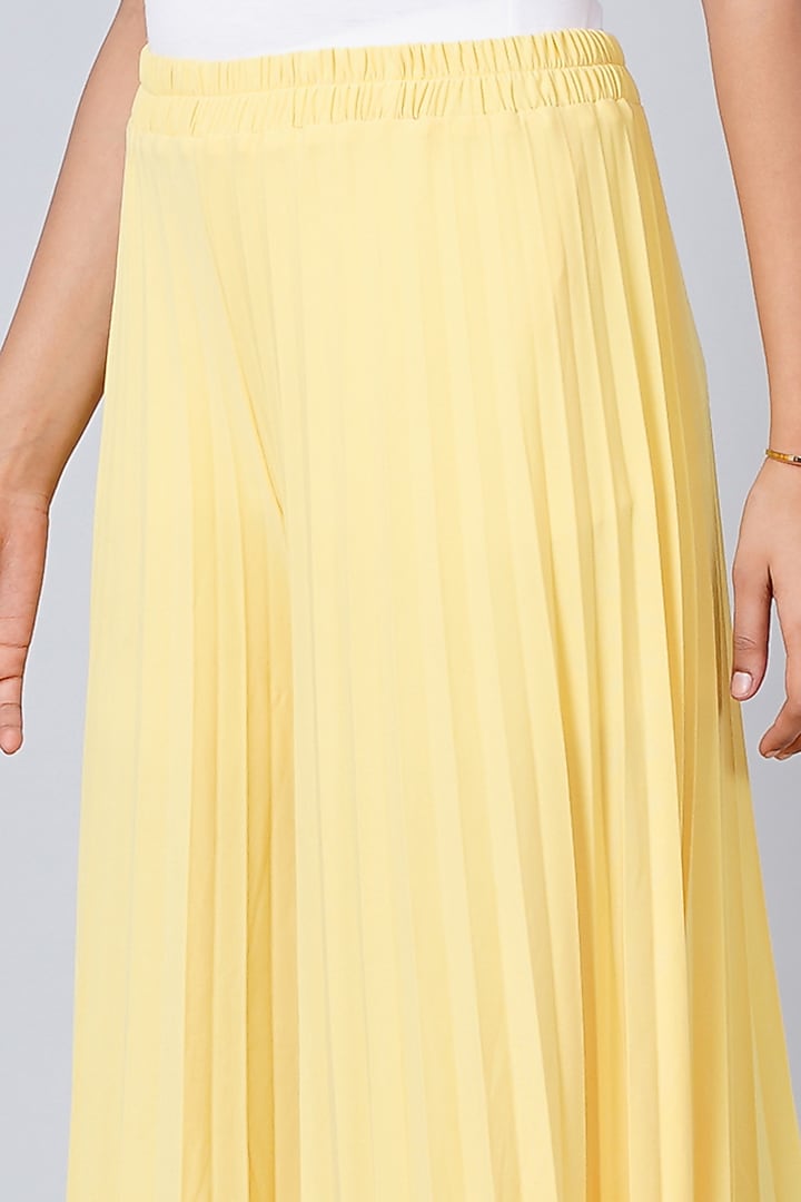 Yellow Pleated Palazzo Pants by First Resort by Ramola Bachchan at Pernia's Pop Up Shop
