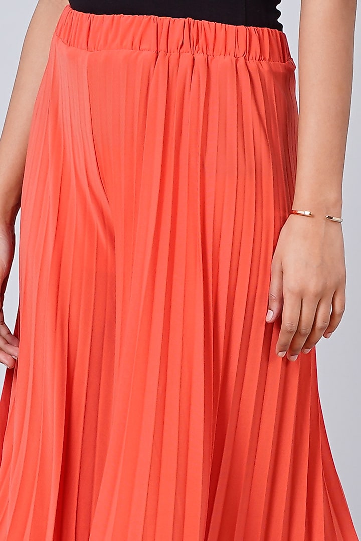 Orange Pleated Palazzo Pants by First Resort by Ramola Bachchan at Pernia's Pop Up Shop