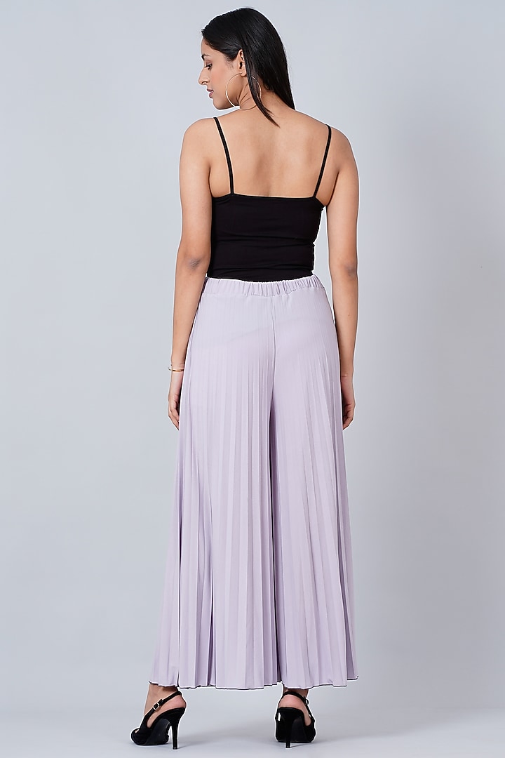 Lilac Pleated Palazzo Pants by First Resort by Ramola Bachchan at Pernia's Pop Up Shop