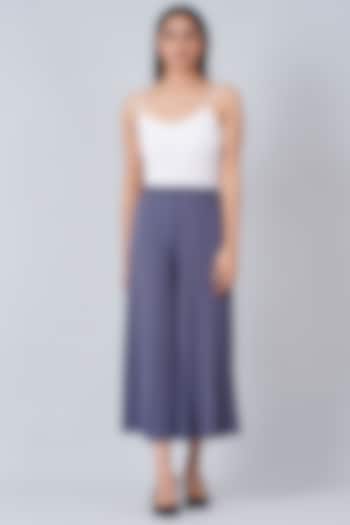Light Grey Pleated Palazzo Pants by First Resort by Ramola Bachchan