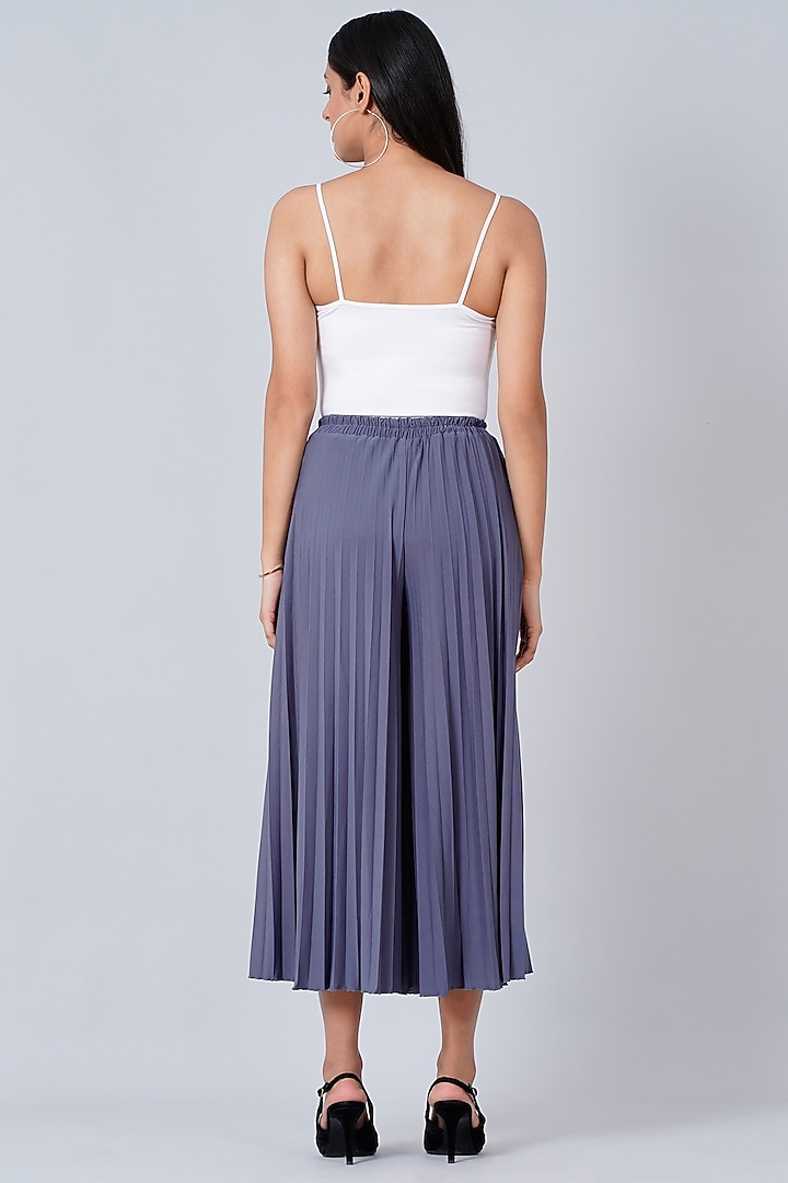 Light Grey Pleated Palazzo Pants by First Resort by Ramola Bachchan at Pernia's Pop Up Shop