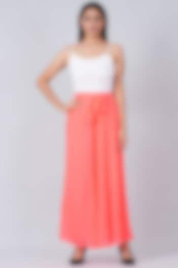 Neon Pink Pleated Palazzo Pants by First Resort by Ramola Bachchan