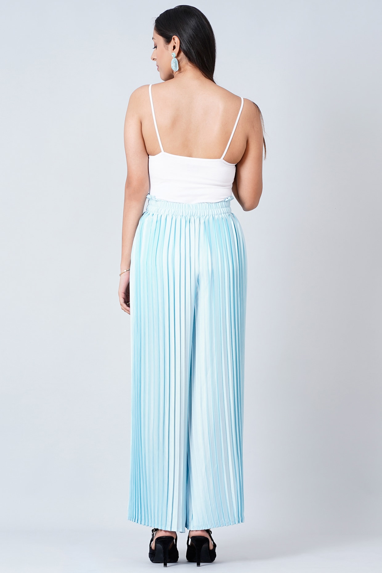 Buy Light Blue Embroidered Cotton Poplin Pants | ANAN2071/ART32MAY | The  loom