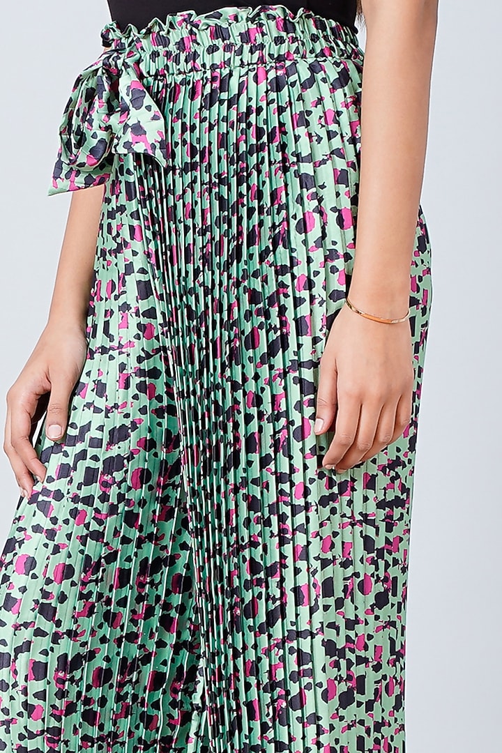 Green Animal Printed Palazzo Pants by First Resort by Ramola Bachchan at Pernia's Pop Up Shop