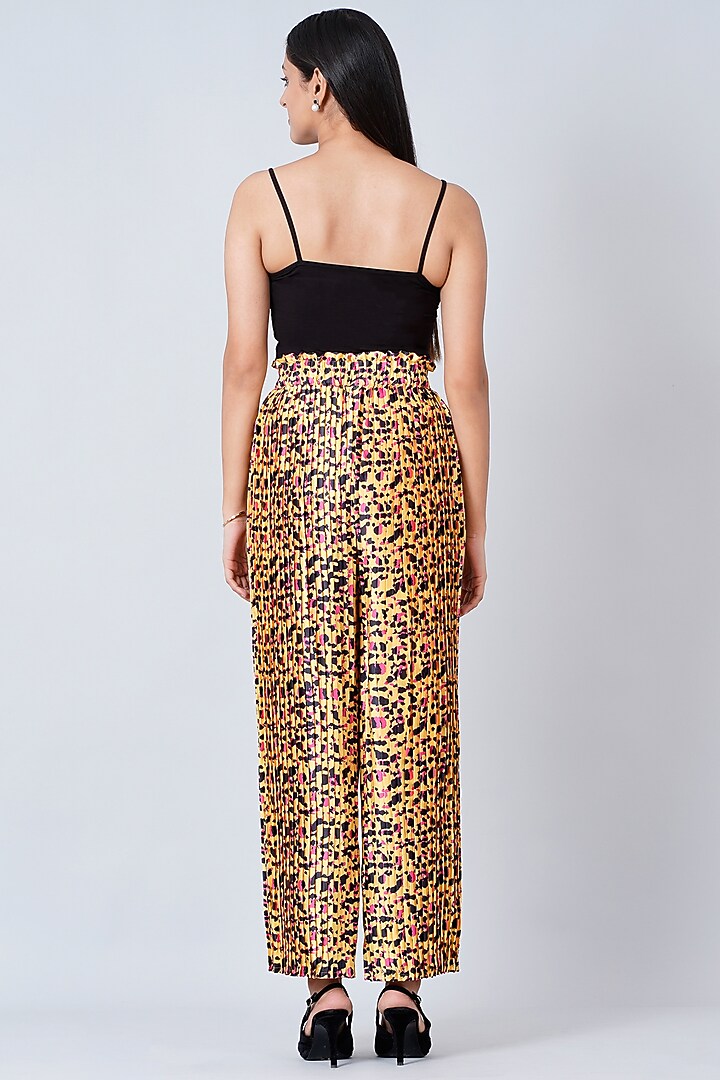 Yellow Animal Printed Palazzo Pants by First Resort by Ramola Bachchan at Pernia's Pop Up Shop