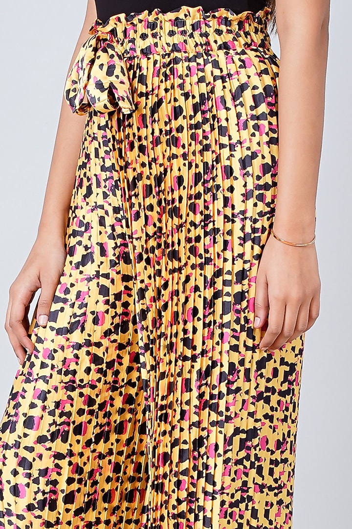 Yellow Animal Printed Palazzo Pants by First Resort by Ramola Bachchan at Pernia's Pop Up Shop