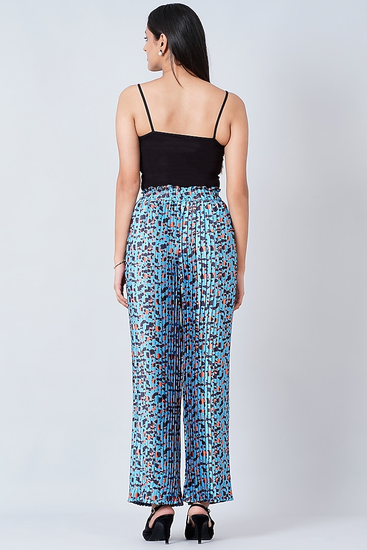 Blue Animal Printed Palazzo Pants by First Resort by Ramola Bachchan at Pernia's Pop Up Shop