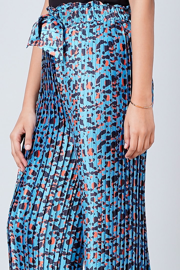 Blue Animal Printed Palazzo Pants by First Resort by Ramola Bachchan at Pernia's Pop Up Shop