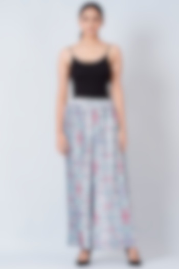 Blue Printed Palazzo Pants by First Resort by Ramola Bachchan