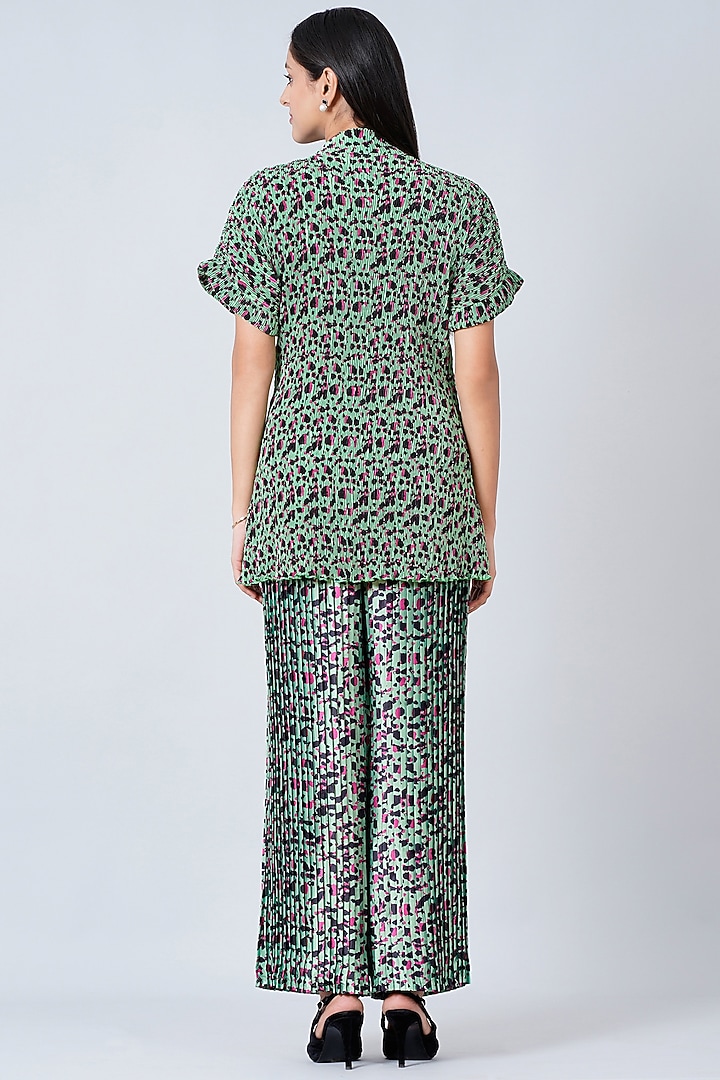 Aquarium Green Printed Palazzo Pant Set by First Resort by Ramola Bachchan at Pernia's Pop Up Shop