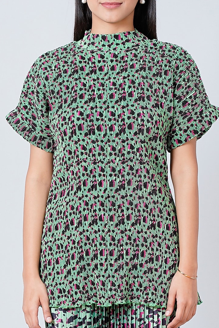 Aquarium Green Printed Palazzo Pant Set by First Resort by Ramola Bachchan at Pernia's Pop Up Shop