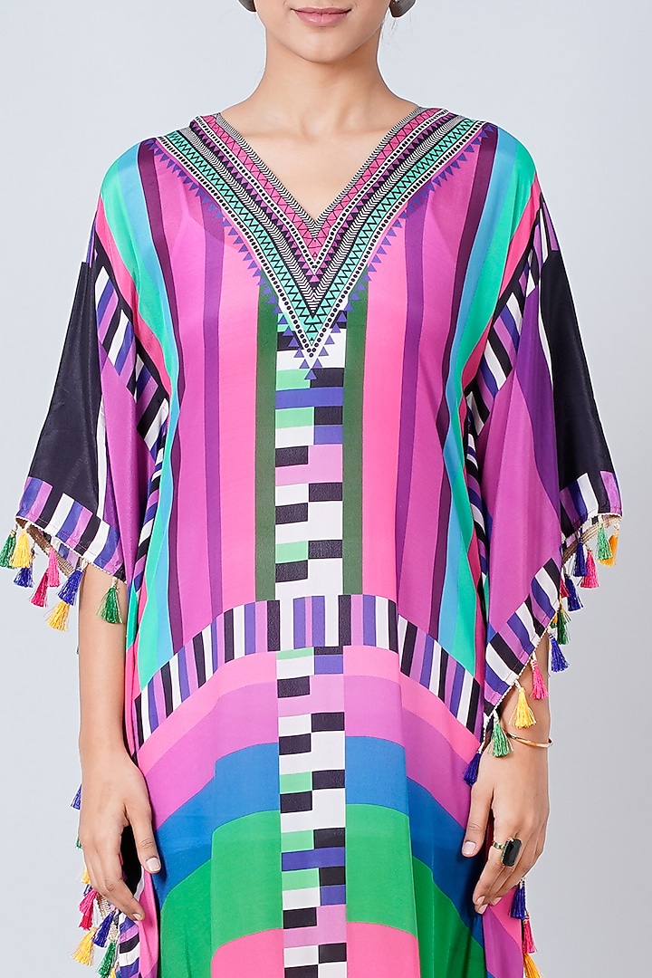 Multi-Colored Printed Kaftan by First Resort by Ramola Bachchan at Pernia's Pop Up Shop