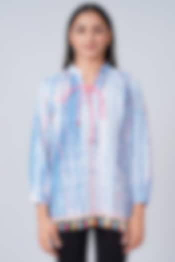 Powder Blue Tie-Dyed Top by First Resort by Ramola Bachchan