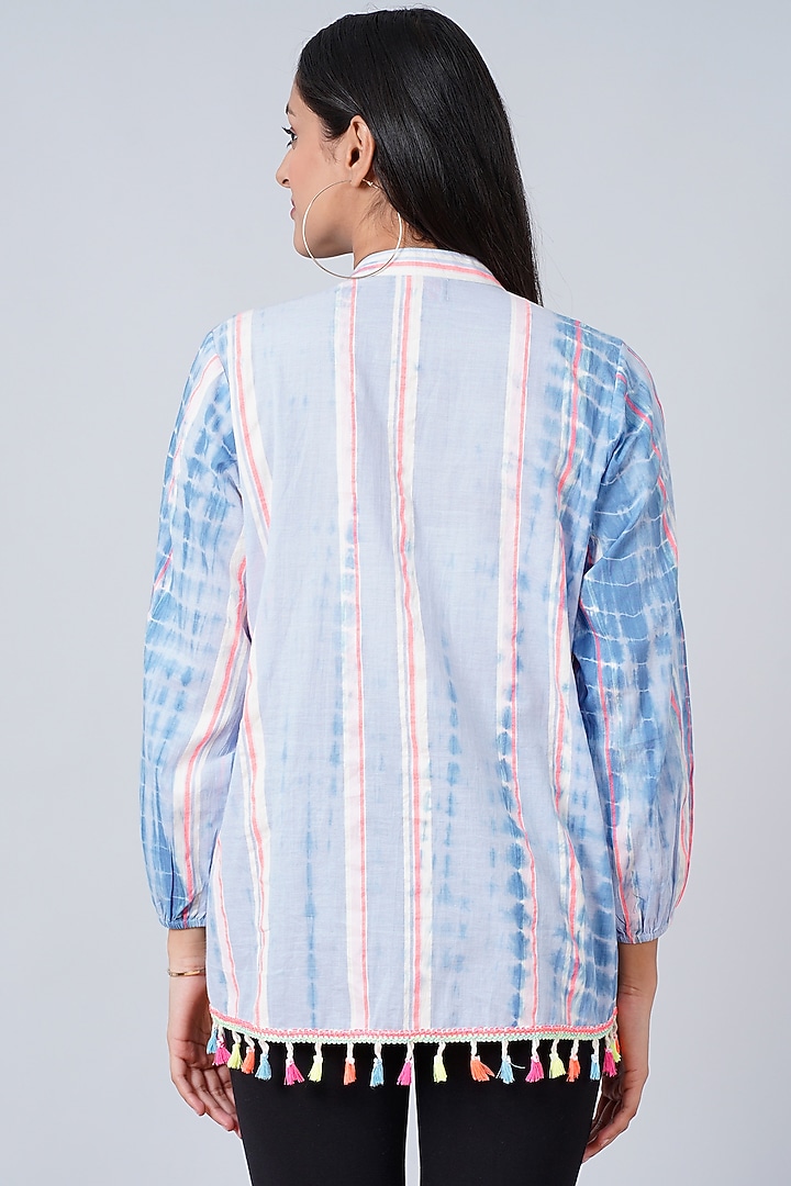 Powder Blue Tie-Dyed Top by First Resort by Ramola Bachchan at Pernia's Pop Up Shop