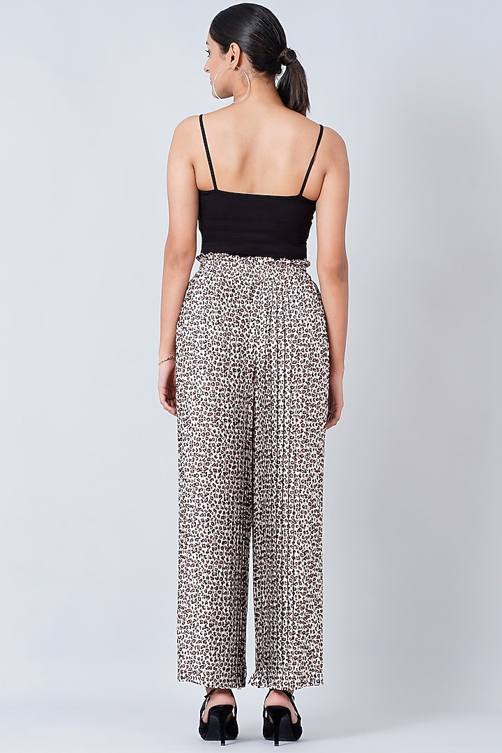 Brown Printed Pant Set With Stole by First Resort by Ramola Bachchan at Pernia's Pop Up Shop